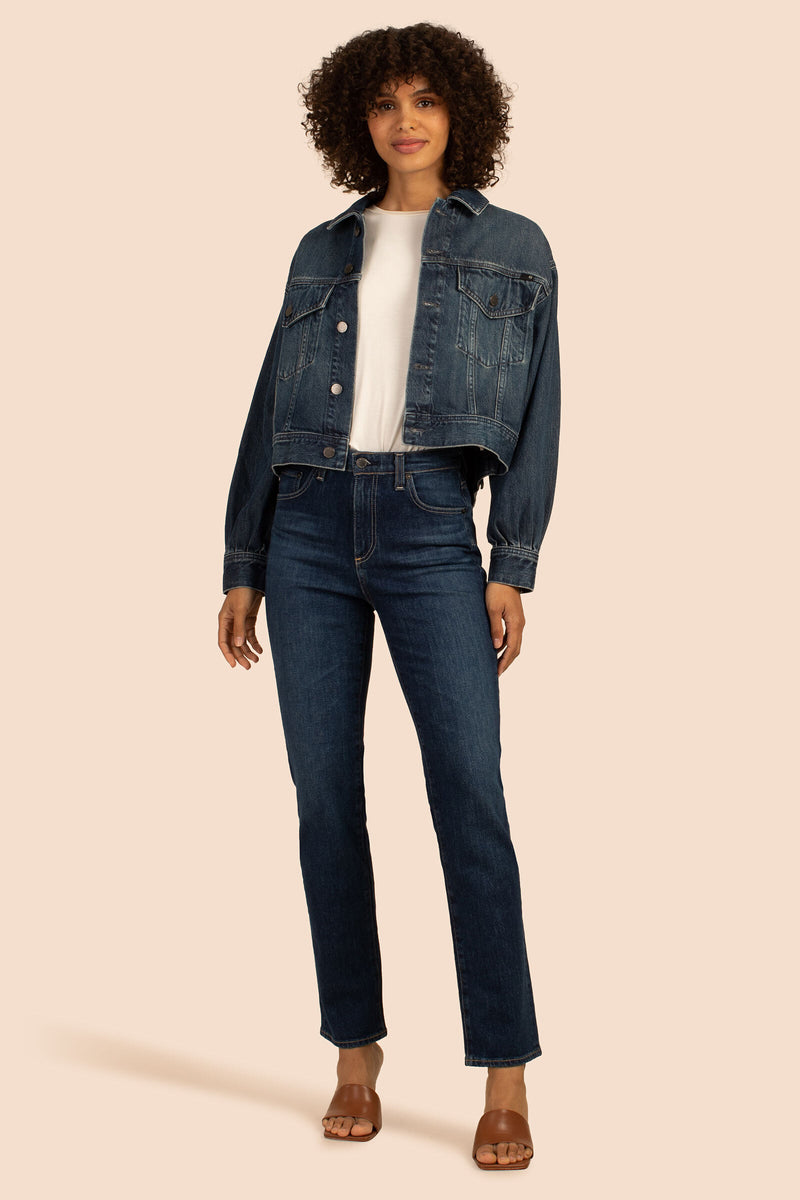 AG PLEATED MIRAH DENIM JACKET in INDIGO additional image 3