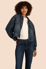 AG PLEATED MIRAH DENIM JACKET in INDIGO additional image 2