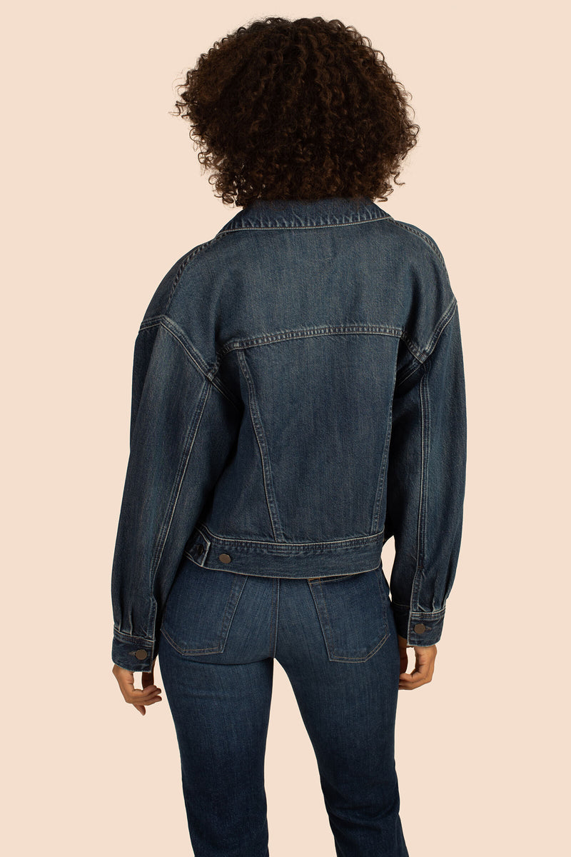 AG PLEATED MIRAH DENIM JACKET in INDIGO additional image 1