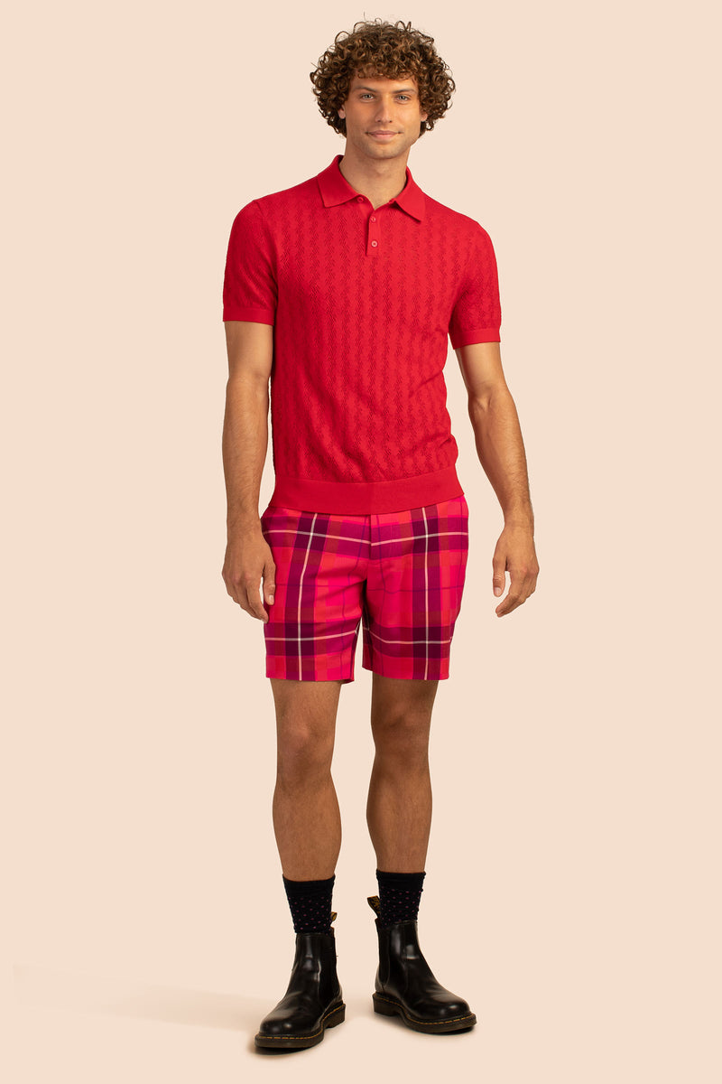 HERSE SHORT SLEEVE POLO in MARS RED additional image 2