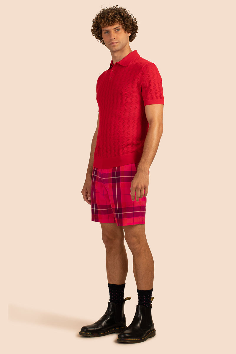 HERSE SHORT SLEEVE POLO in MARS RED additional image 3