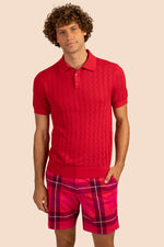 HERSE SHORT SLEEVE POLO in MARS RED