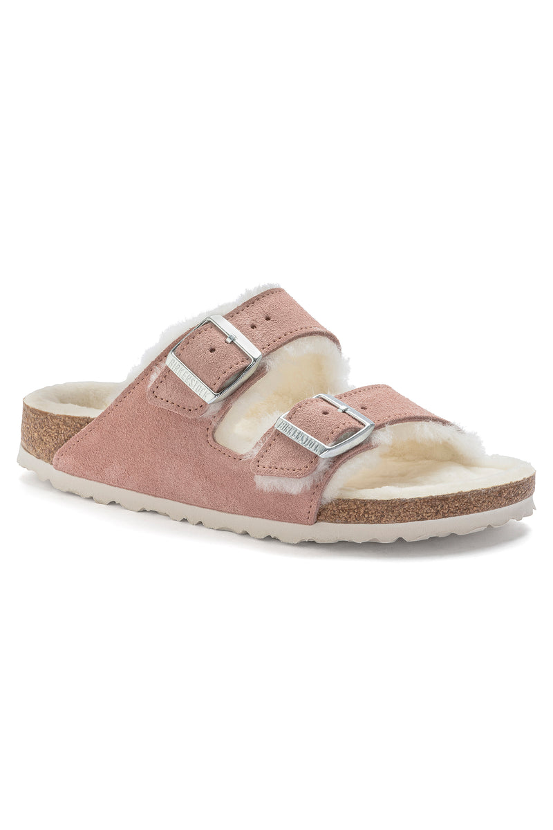 WOMEN'S ARIZONA SHEARLING PINK SUEDE SANDAL in PINK