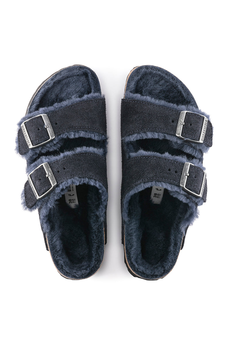 WOMEN'S ARIZONA SHEARLING MIDNIGHT BLUE SUEDE SANDAL in MIDNIGHT BLUE BLUE additional image 1