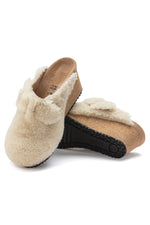 WOMEN'S FANNY TEDDY SHEARLING ECRU SANDAL in ECRU WHITE additional image 1