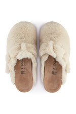 WOMEN'S FANNY TEDDY SHEARLING ECRU SANDAL in ECRU WHITE additional image 2