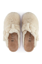 WOMEN'S FANNY TEDDY SHEARLING ECRU SANDAL in ECRU WHITE additional image 2