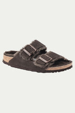 MEN'S ARIZONA SHEARLING MOCHA BROWN SUEDE SANDAL in MOCHA BROWN