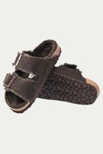 MEN'S ARIZONA SHEARLING MOCHA BROWN SUEDE SANDAL in MOCHA BROWN additional image 2