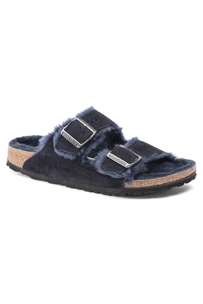 MEN'S ARIZONA SHEARLING MIDNIGHT BLUE SUEDE SANDAL in MIDNIGHT BLUE BLUE