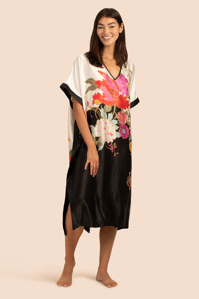 HYDRANGEA SILK CAFTAN in MULTI additional image 3