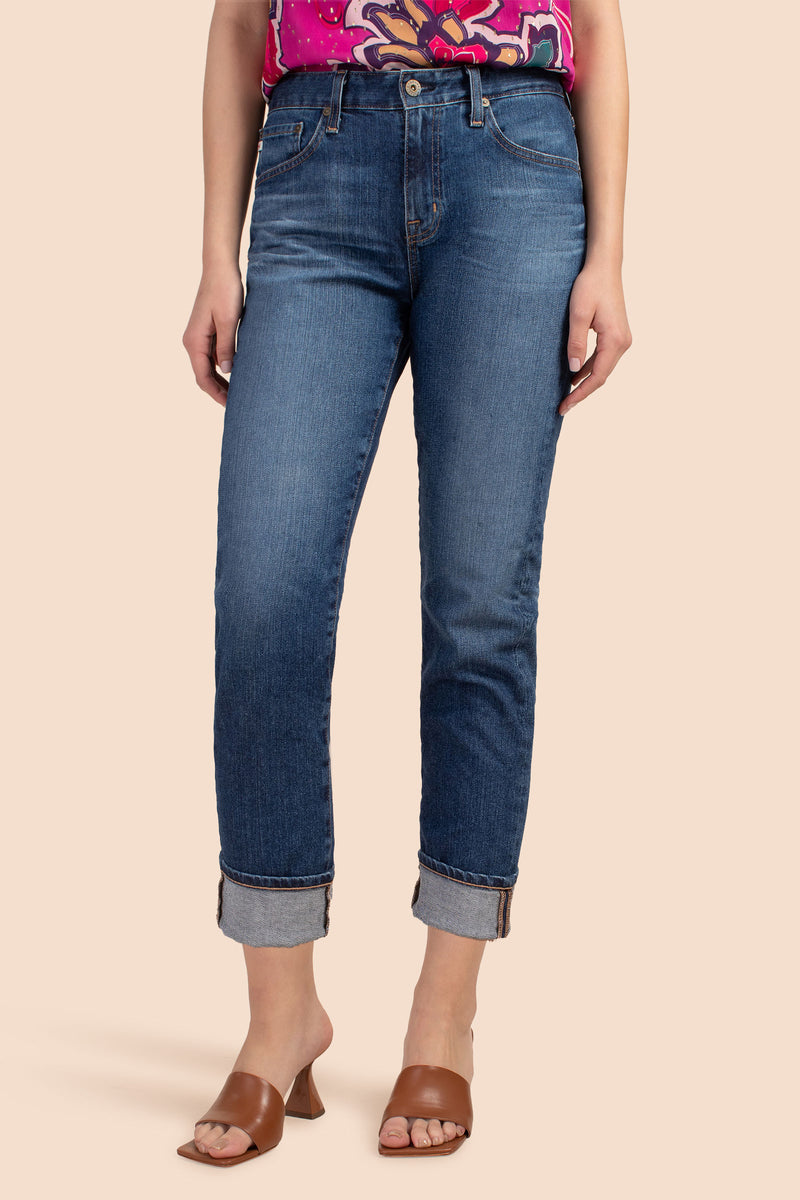 AG DARK WASH SLOUCHY SLIM EX-BOYFRIEND JEAN in INDIGO