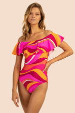 VIVID VISTA OFF THE SHOULDER BANDEAU ONE PIECE in MULTI