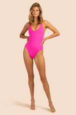MONACO SOLIDS HIGH LEG ONE PIECE SWIMSUIT in PINK POP PINK additional image 4