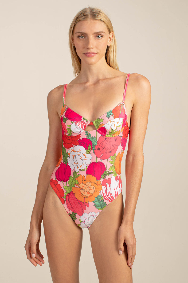 SUNNY BLOOM UNDERWIRE ONE PIECE in MULTI