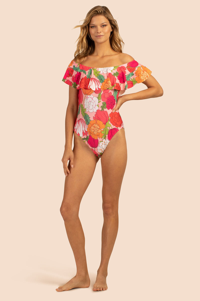 SUNNY BLOOM OFF THE SHOULDER BANDEAU ONE PIECE in MULTI additional image 3