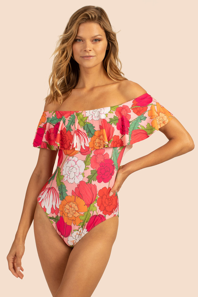 SUNNY BLOOM OFF THE SHOULDER BANDEAU ONE PIECE in MULTI additional image 2
