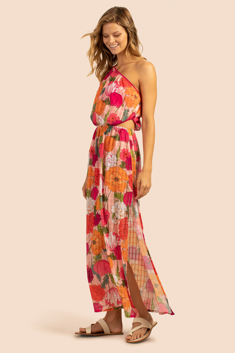 SUNNY BLOOM ASYMMETRICAL MAXI DRESS in MULTI additional image 3
