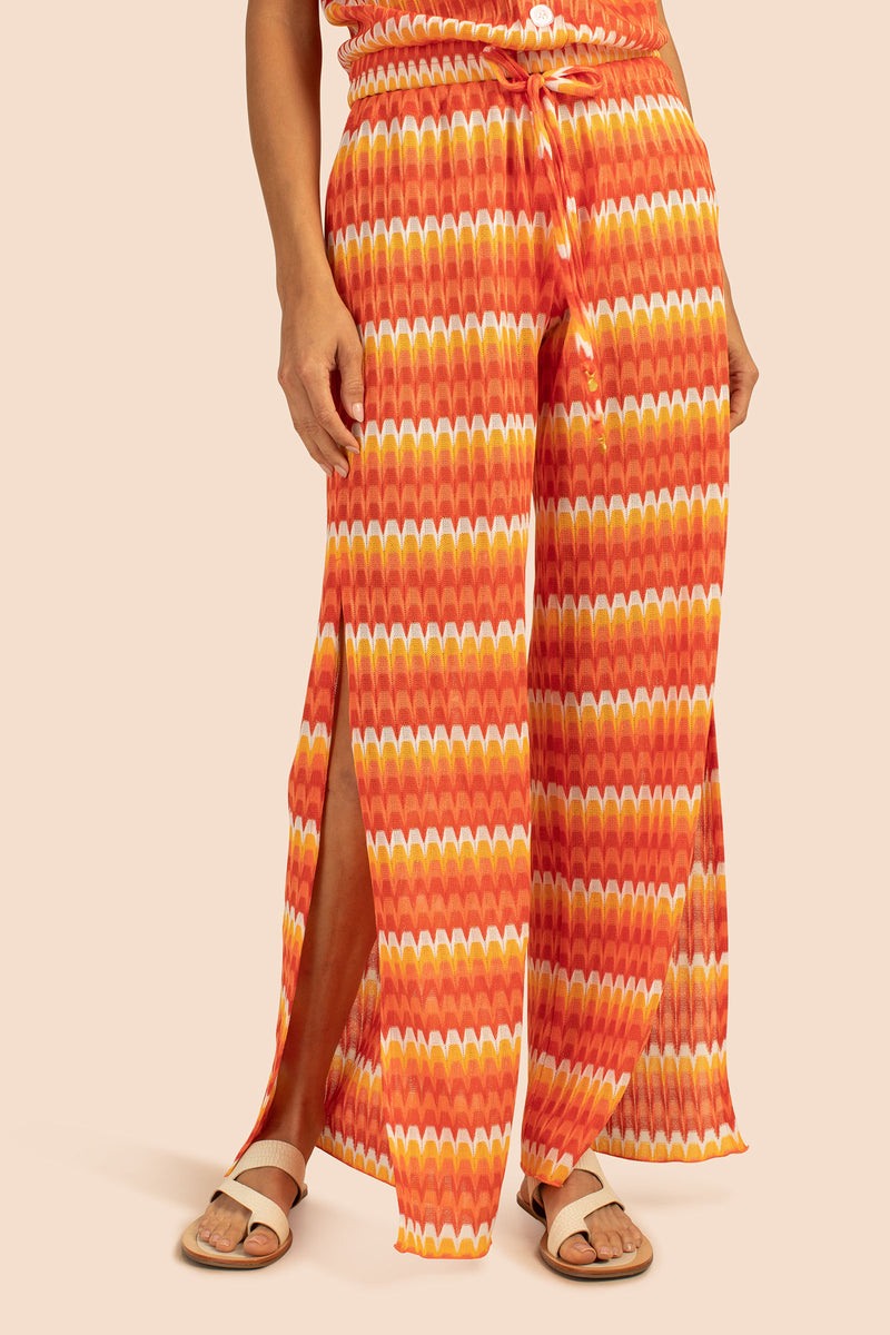 SUNRAY CROCHET SLIT PANT in MULTI