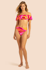 VIVID VISTA SHIRRED HIGH WAIST SWIM BOTTOM in MULTI additional image 3