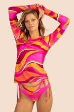 VIVID VISTA LONG-SLEEVE SWIM TEE in MULTI additional image 2