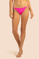 MONACO SOLIDS CHAIN SIDE HIPSTER SWIM BOTTOM in PINK POP PINK
