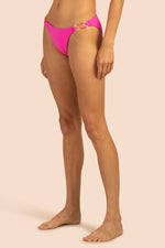 MONACO SOLIDS CHAIN SIDE HIPSTER SWIM BOTTOM in PINK POP PINK additional image 2
