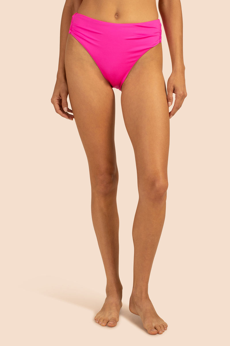 MONACO SOLID HIGH WAIST SWIM BOTTOM in PINK POP PINK additional image 10