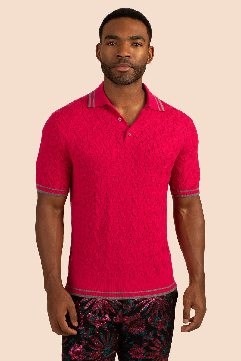 CENTAURI SHORT SLEEVE POLO in AURORA PINK additional image 3