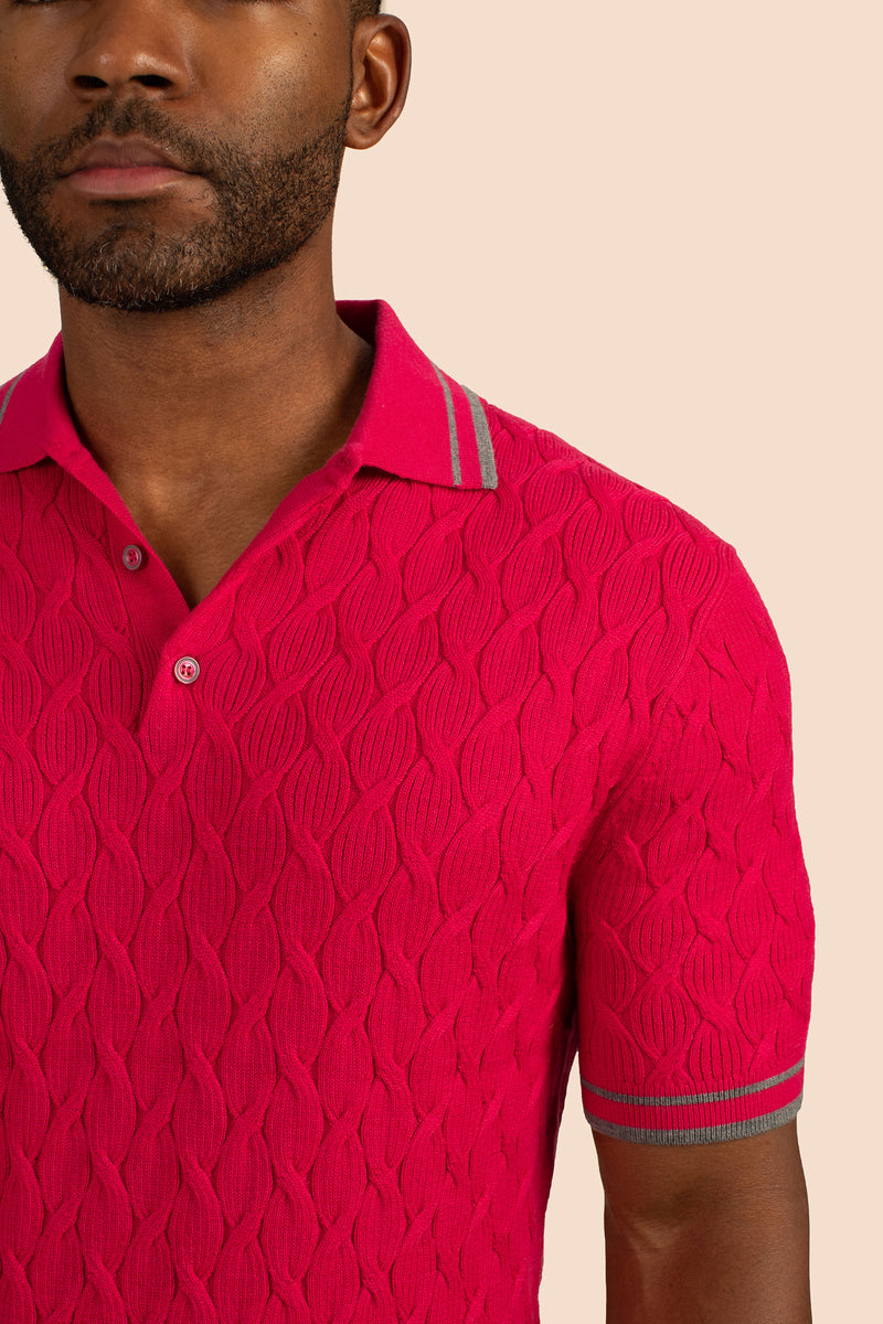 CENTAURI SHORT SLEEVE POLO in AURORA PINK additional image 5