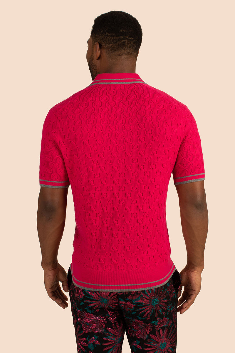 CENTAURI SHORT SLEEVE POLO in AURORA PINK additional image 4