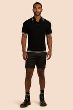 CENTAURI SHORT SLEEVE POLO in BLACK additional image 2