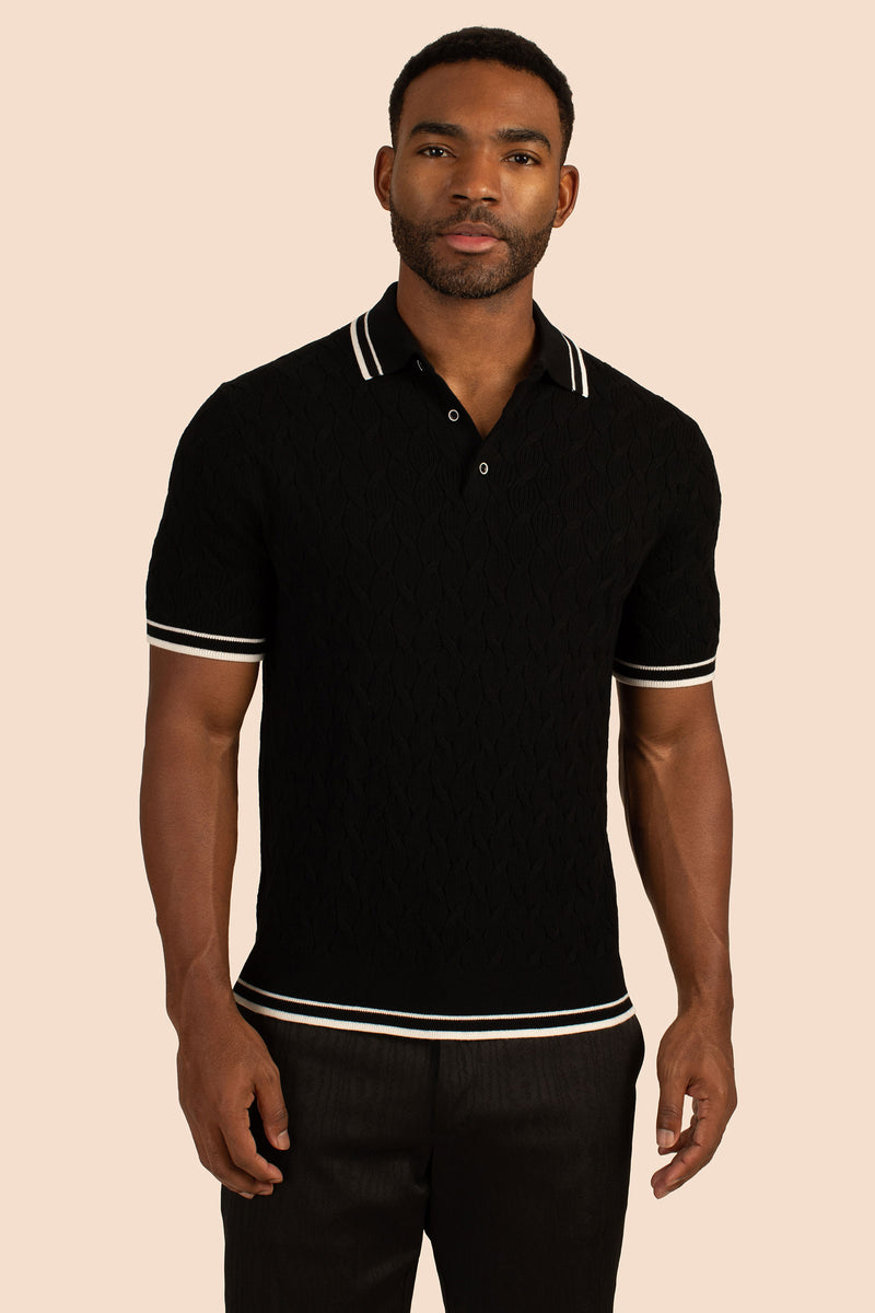 CENTAURI SHORT SLEEVE POLO in BLACK