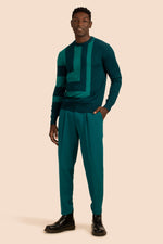 GIO INTARSIA CREWNECK in BOREALIS BLUE additional image 4