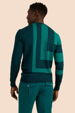 GIO INTARSIA CREWNECK in BOREALIS BLUE additional image 2