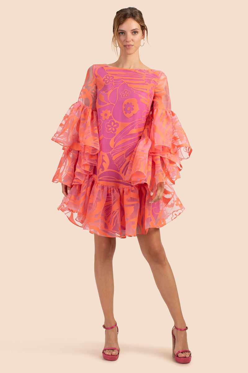 EVERLY DRESS in CORAL/HYACINTH additional image 4