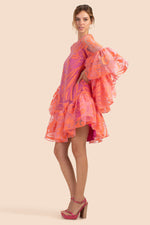 EVERLY DRESS in CORAL/HYACINTH additional image 6