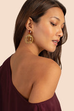 DISCO CRYSTAL BIRDCAGE CLIP ON EARRING in COPPER BROWN additional image 1