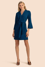 JUNGLE ROSE DRESS in BORDEAUX BLUE additional image 3