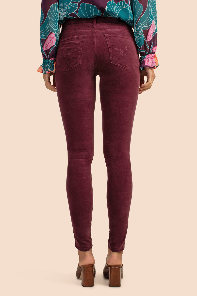 AG FARRAH VELVET PANT in Maroon additional image 1