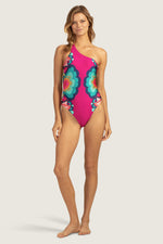 MEDALLION ONE-SHOULDER ONE-PIECE SWIMSUIT in PINK PEPPERCORN additional image 2