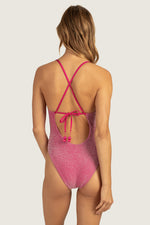 COSMOS CUT-OUT ONE-PIECE MAILLOT SWIMSUIT in PLANETARY PINK additional image 1