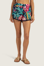 INDIA GARDEN FRINGE SWIM COVER-UP SHORT in MULTI