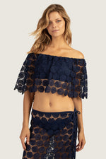 BARDOT OFF THE SHOULDER TOP in INK