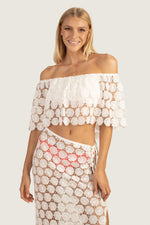 BARDOT OFF THE SHOULDER TOP in WHITE