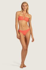 EMPIRE LUREX BANDEAU TOP in PAPAYA ORANGE additional image 2