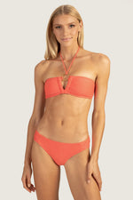 EMPIRE LUREX BANDEAU TOP in PAPAYA ORANGE