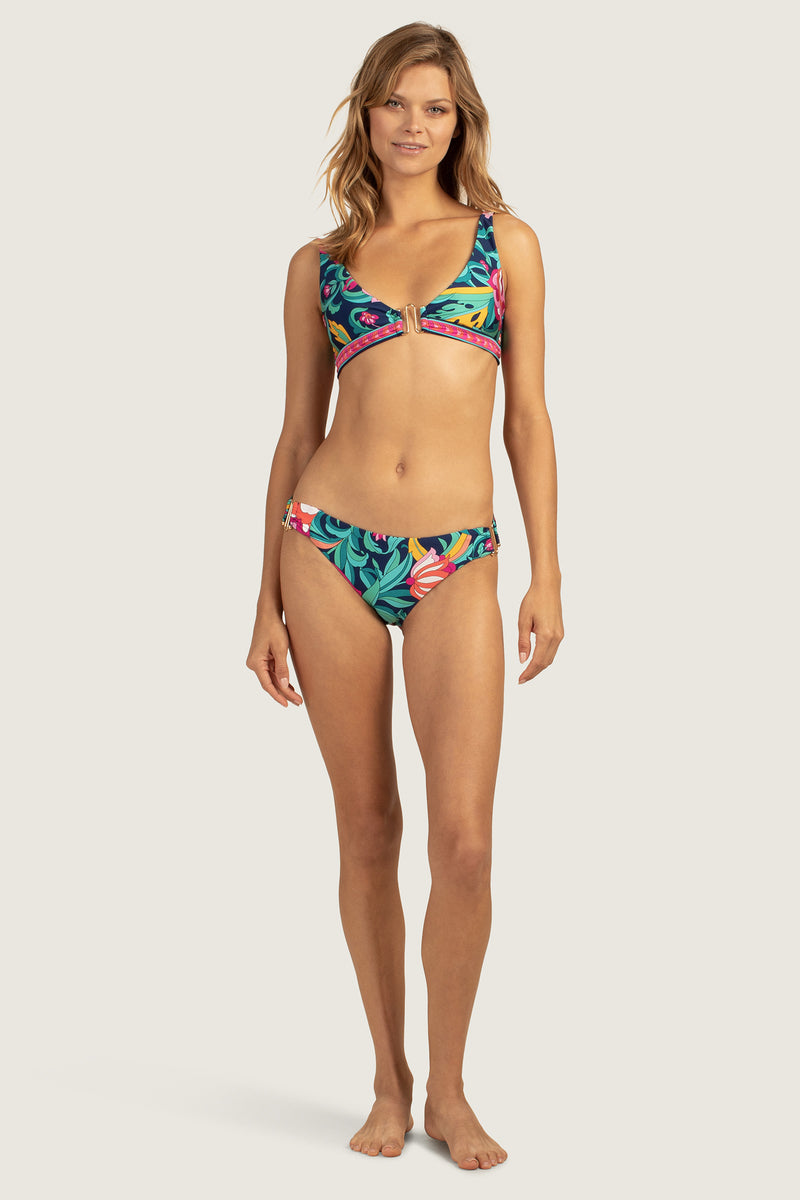 INDIA GARDEN BANDED HALTER TOP in MULTI additional image 2