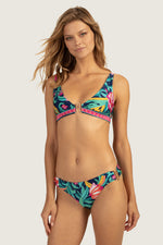 INDIA GARDEN BANDED HALTER TOP in MULTI