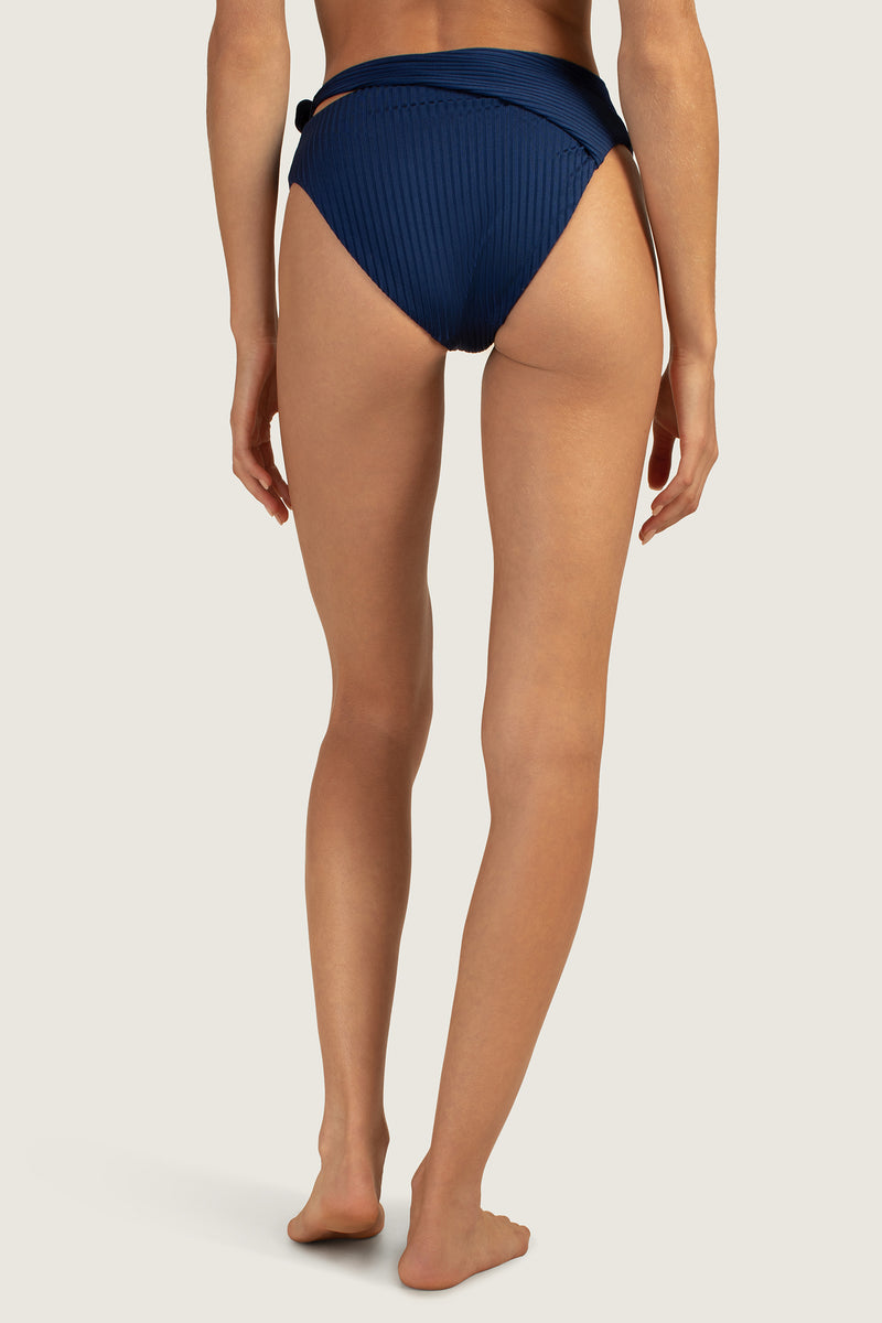 OLYMPIA RIB HIGH TIE WAIST BOTTOM in INK additional image 1